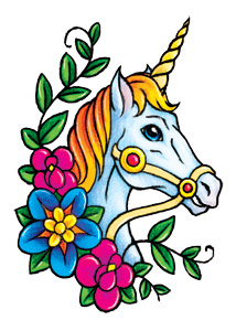 Unicorn with flowers